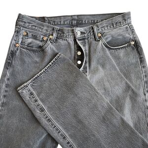Levis 501 Button Fly Straight Leg Jeans Men's 36x36 (33x32.5) Gray Denim Y2K 